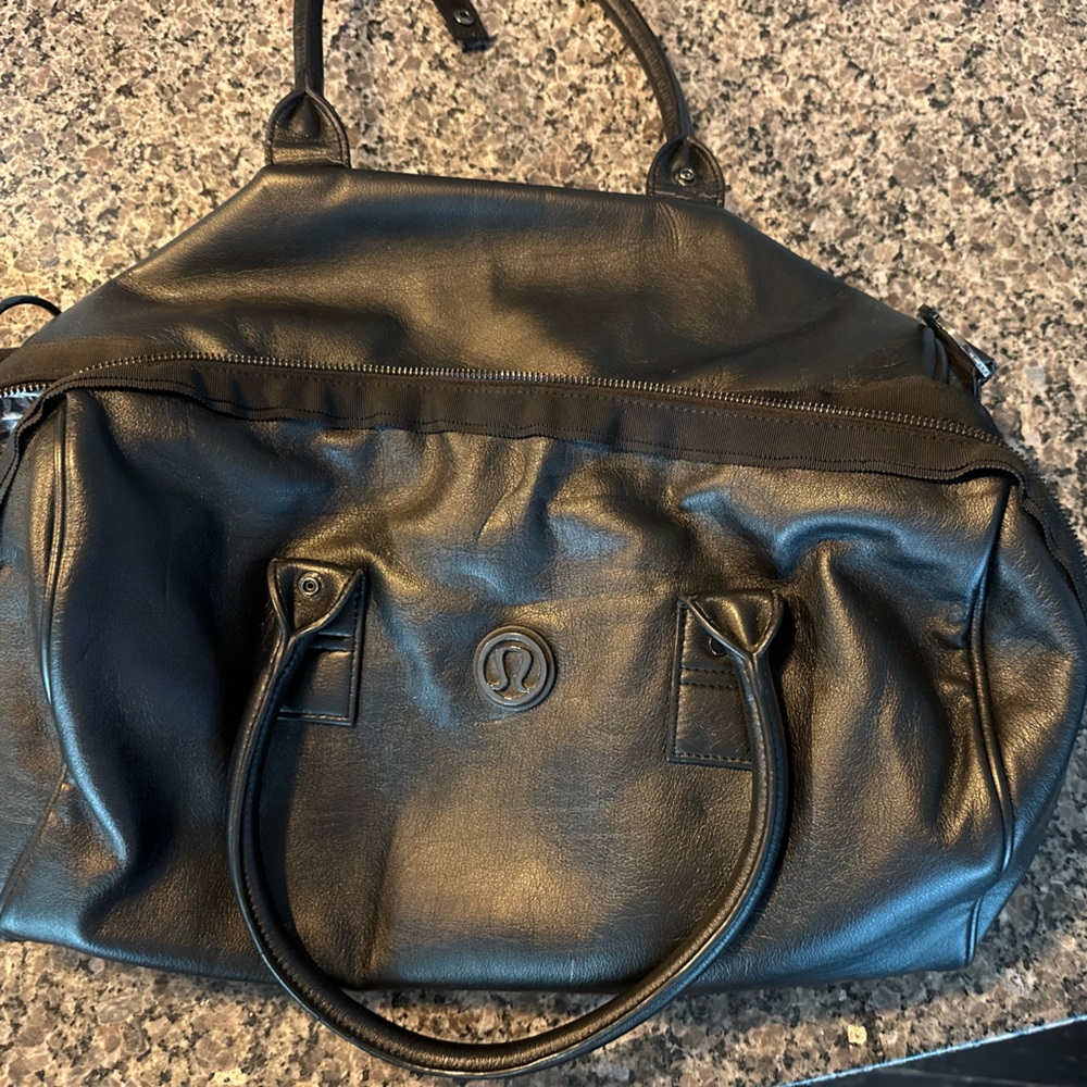 Lululemon leather duffle.